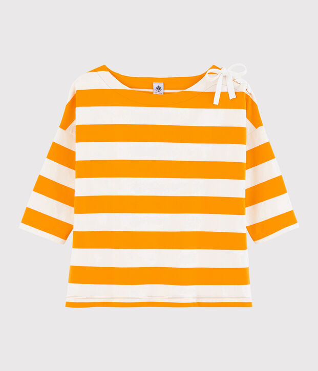 Marineshirt f&uuml;r Damen gelb/weiss