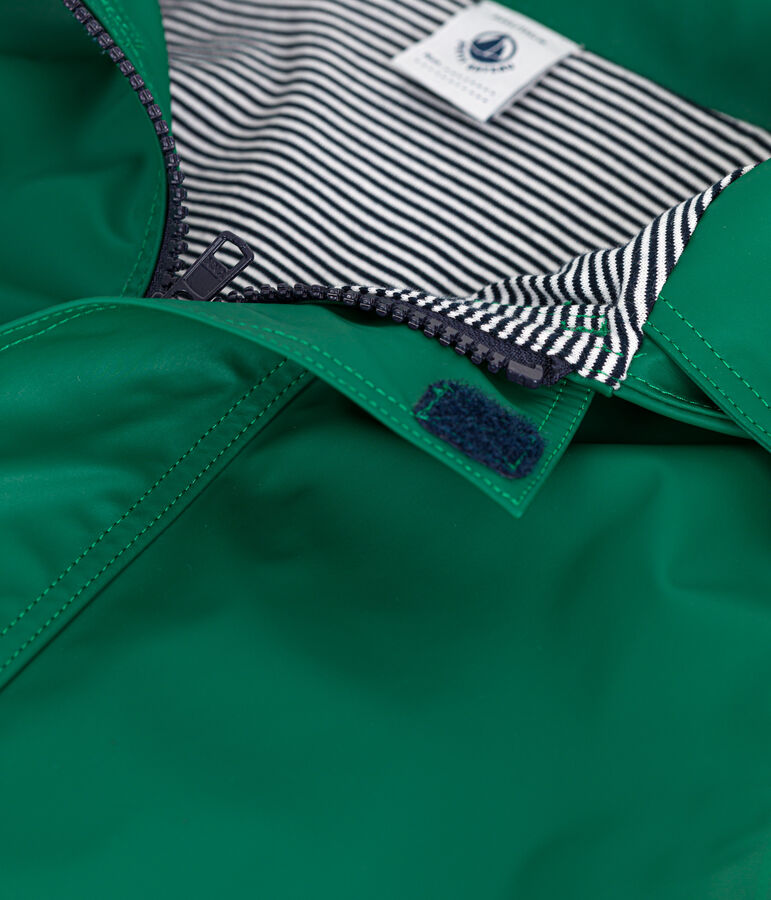 Klassische Kinder-Regenjacke f&uuml;r M&auml;dchen und Jungen gr&uuml;n