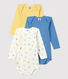 3er-Set langärmelige Baby-Bodys aus Bio-Baumwolle