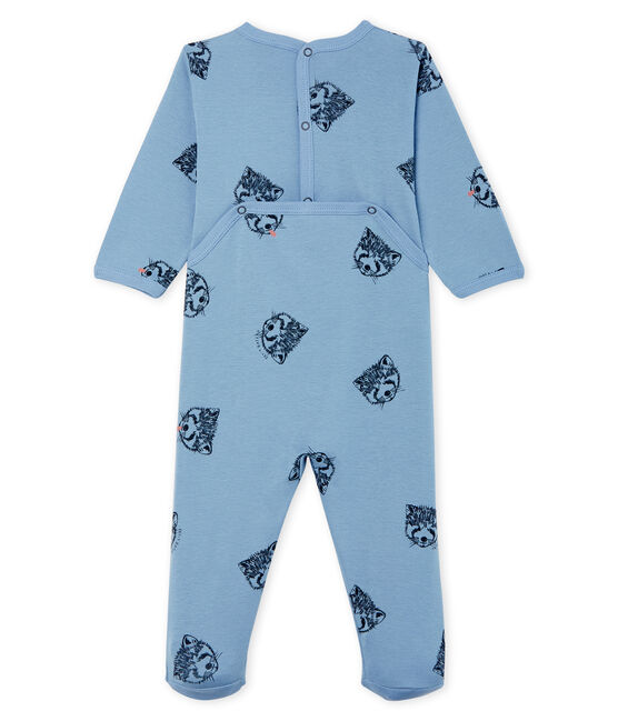 Baby-Strampler aus Rippstrick für Jungen blau ACIER/weiss MULTICO