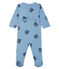 Baby-Strampler aus Rippstrick für Jungen blau ACIER/weiss MULTICO