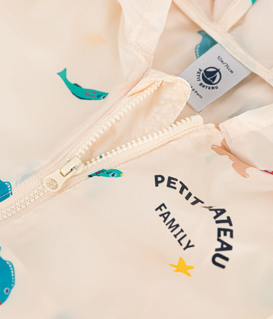 Baby-Windjacke aus recyceltem Polyester mit UV-Schutz weiss AVALANCHE/ MULTICO