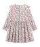 Gemustertes Kleid Mädchen weiss MARSHMALLOW/weiss MULTICO