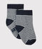 Baby-strümpfe in ringelstreifenmuster unisex blau SMOKING/beige COQUILLE