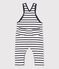 Lange Baby-Latzhose aus Bio-Jersey weiss MARSHMALLOW/blau SMOKING