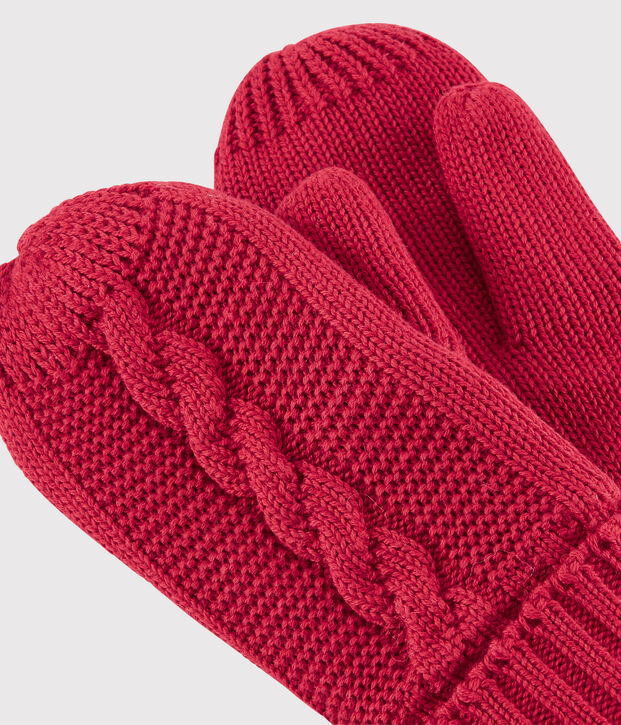 Kinder-Fausthandschuhe f&uuml;r M&auml;dchen und Jungen rot