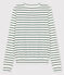 Cardigan aus Baumwolle mit Streifen für Damen weiss MARSHMALLOW/grün VALLEE