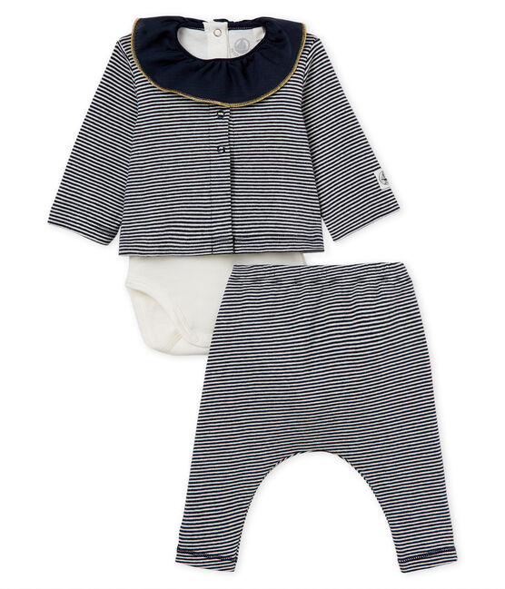 3-Teiliges gestreiftes baby-set für mädchen variante 1