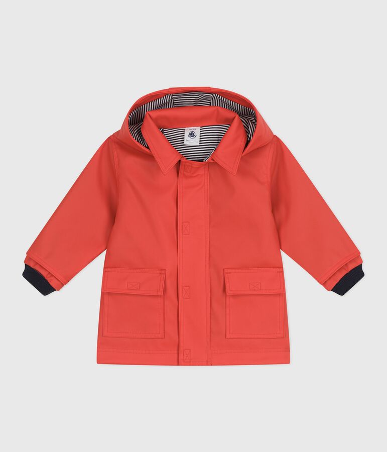 Ikonische Baby-Regenjacke aus wasserabweisendem Stoff rot