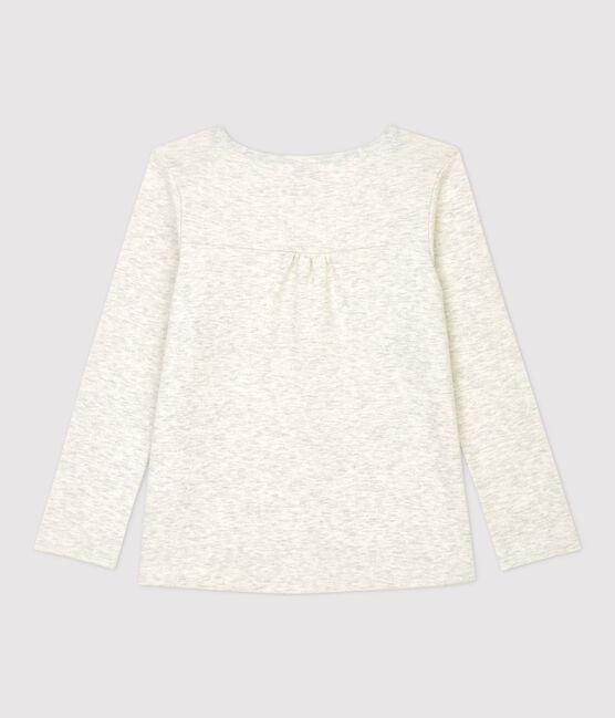 Langärmeliges Kinder-T-Shirt aus Baumwolle für Mädchen beige MONTELIMAR CHINE