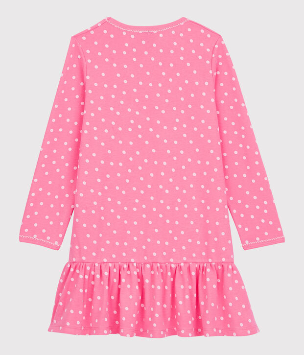 Nachthemd aus Baumwolle mit Volant-Besatz f&uuml;r M&auml;dchen rosa/weiss