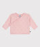 Baby-Wickeljacke aus Woll- und Baumwollstrick mit Lochmuster rosa JOLI