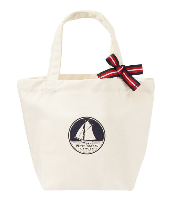 Mädchen-Tasche aus Canvas weiss MARSHMALLOW