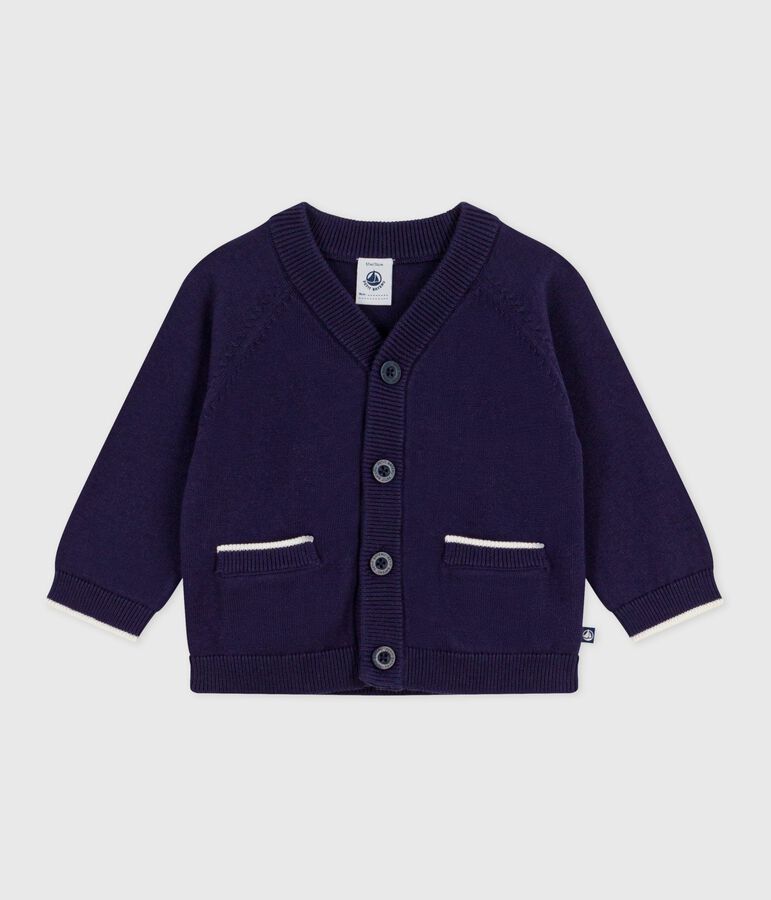 Baby-Cardigan aus einfarbiger Baumwolle blau