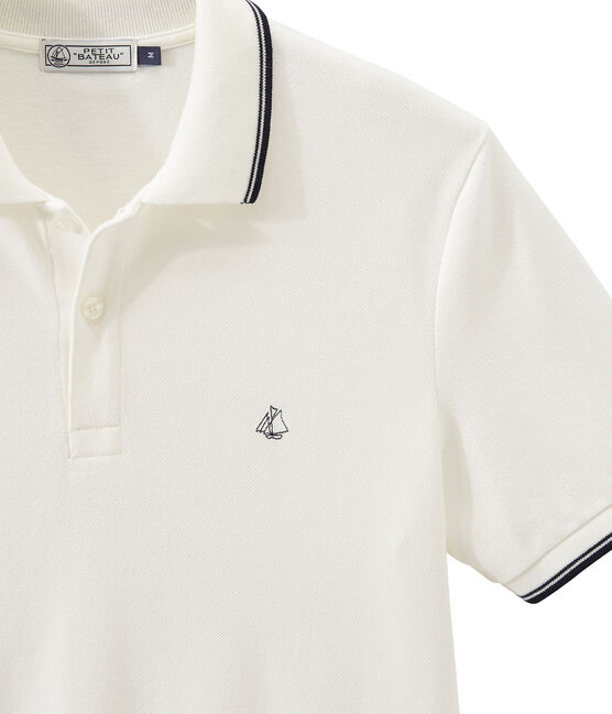 Kurzärmeliges poloshirt herren weiss MARSHMALLOW