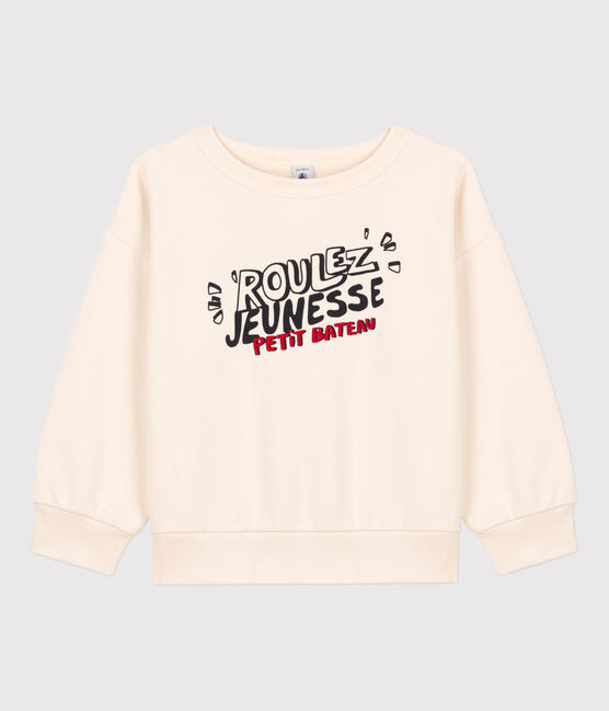 Bedrucktes Kinder-Sweatshirt aus Molton naturfarben AVALANCHE