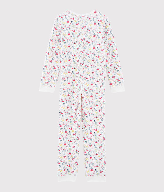 Overall mit Blumenmuster aus Frottee für Mädchen weiss MARSHMALLOW/weiss MULTICO
