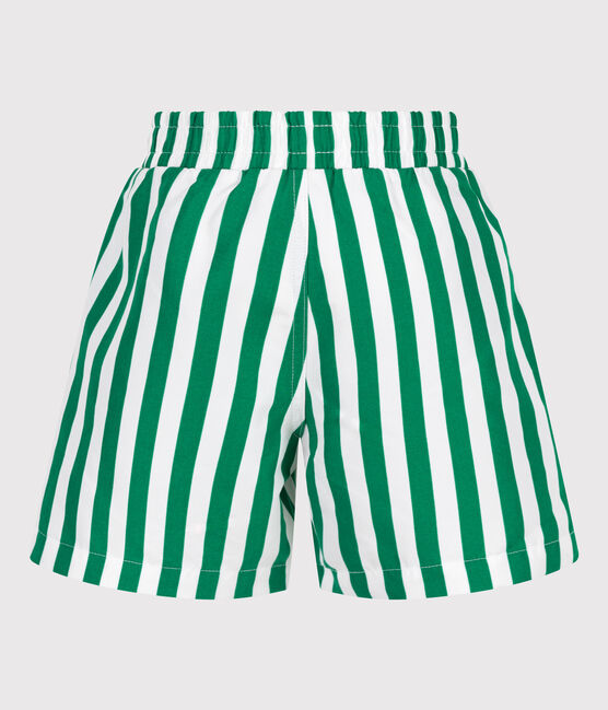 Kinder-Badeshorts mit Streifen grün MARSHMALLOW/ JARDIN