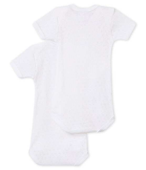 Unisex-Baby-Kurzarmbodys im 2er-Set weiss LOT