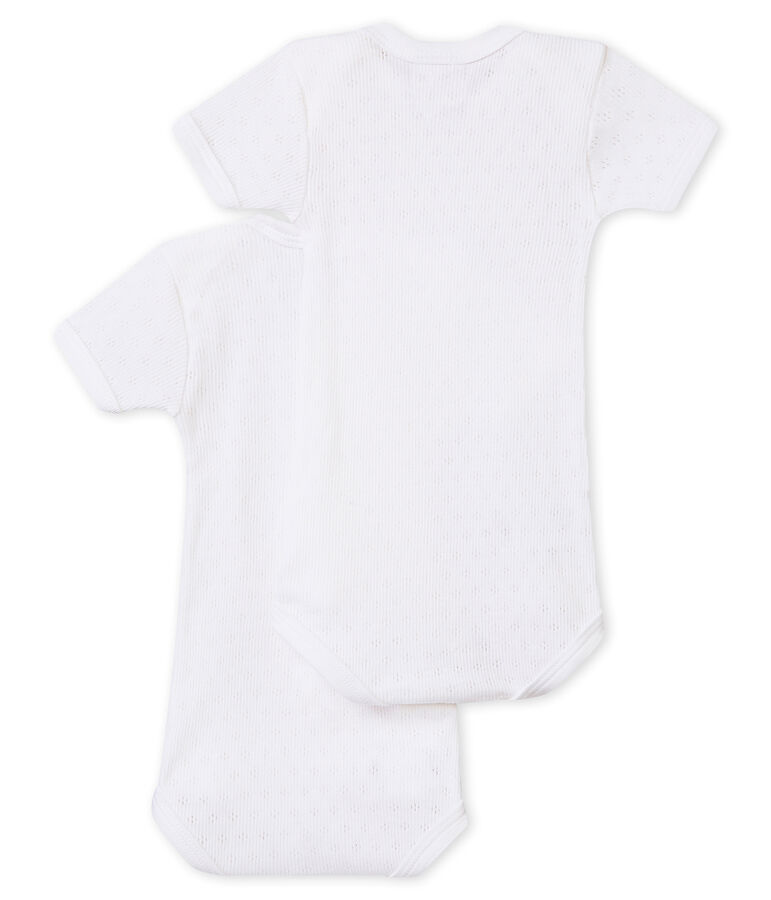 Unisex-Baby-Kurzarmbodys im 2er-Set weiss