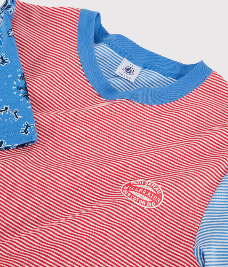 T-Shirt L&rsquo;ICONIQUE mit rundem Ausschnitt aus Bio-Baumwolle f&uuml;r Damen rot PEPS/weiss MULTICO