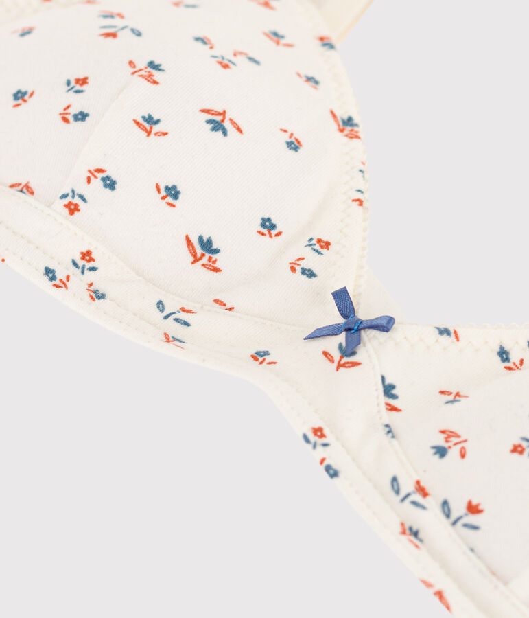 BH mit Pads aus Baumwolle und Elastan mit Blumenmotiv f&uuml;r M&auml;dchen weiss/vielfarbig