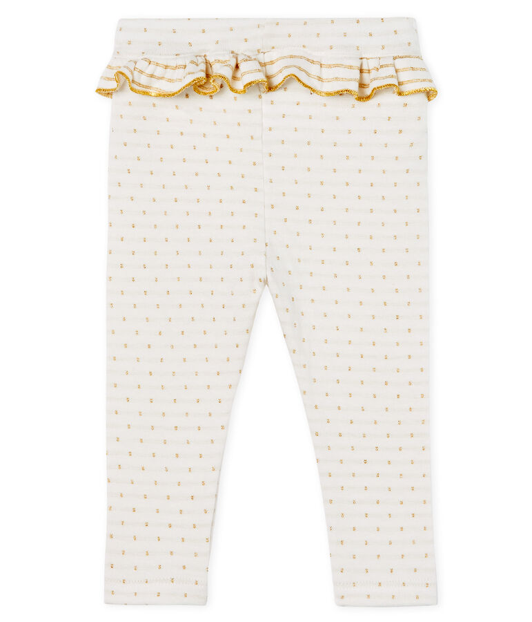 Baby-Legging mit Volants M&auml;dchen weiss/gelb