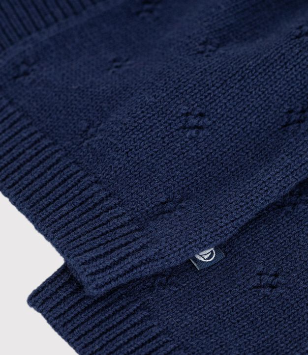 Baby-Cardigan aus einfarbigem Woll- und Baumwollstrick SOIR