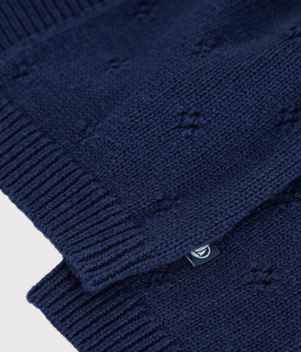 Baby-Cardigan aus einfarbigem Woll- und Baumwollstrick SOIR