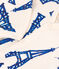 Strampler aus Baumwolle mit Paris-Print weiss AVALANCHE/ MULTICO