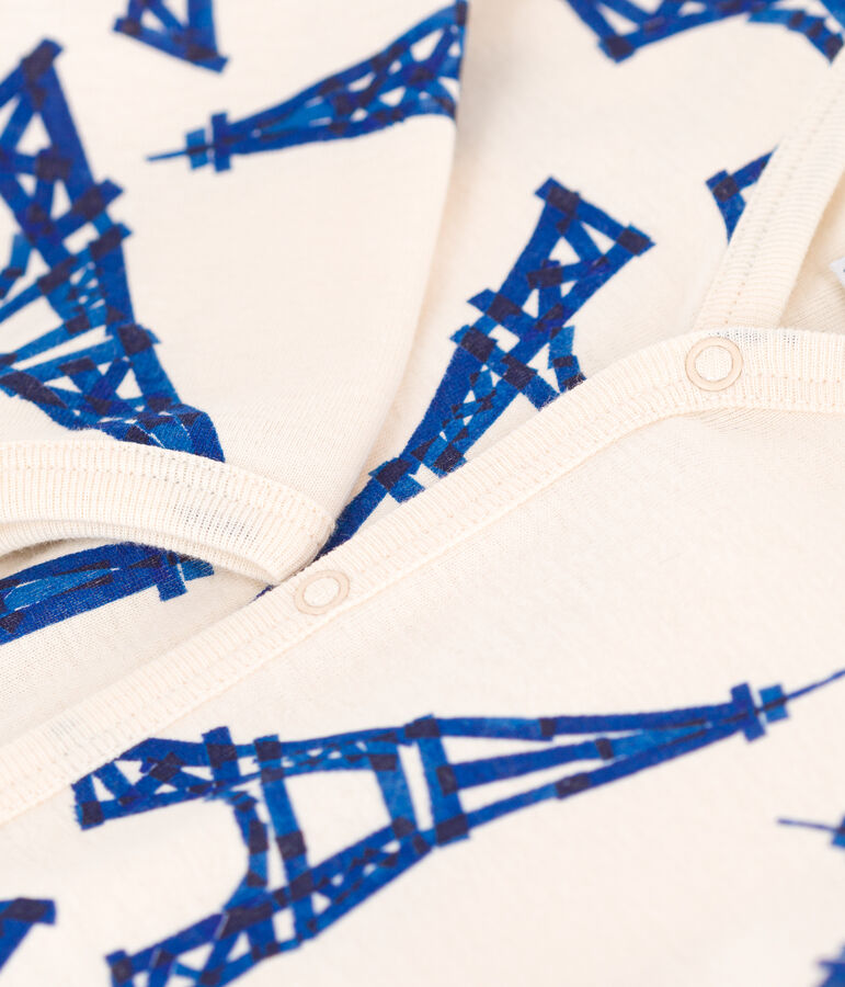 Strampler aus Baumwolle mit Paris-Print naturfarben/vielfarbig