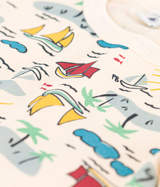 Kurzärmeliges bedrucktes Kinder-T-Shirt für Jungen weiss AVALANCHE/ MULTICO