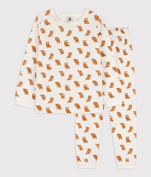 Kinderpyjama aus Nicki weiss/braun