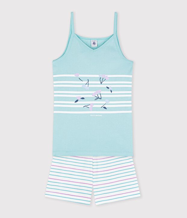 Pyjama short en c&ocirc;te gr&uuml;n/vielfarbig