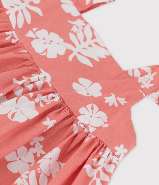 Babykleid aus Popeline mit Hawaii-Print rosa PAPAYE/ MARSHMALLOW