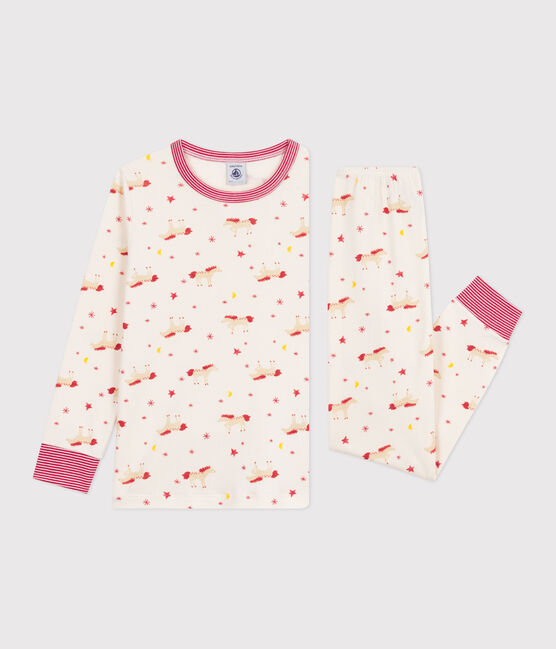 Kinder-Pyjama aus Baumwolle mit Pferdmotiven MILK/ MULTICO