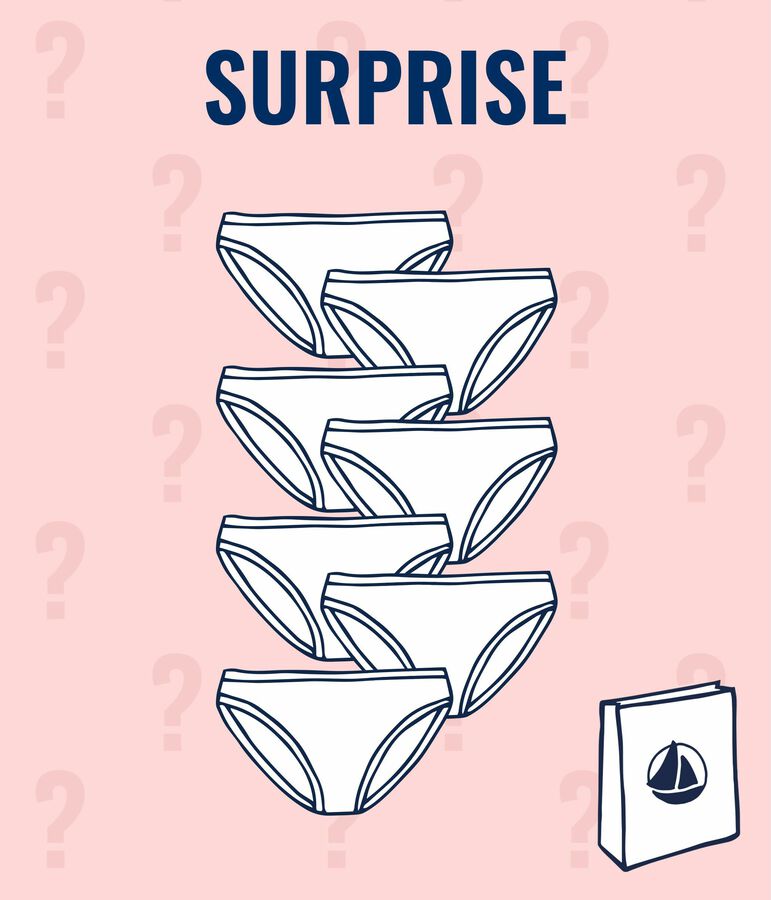 &Uuml;berraschungsset aus 7 Slips f&uuml;r M&auml;dchen vielfarbig