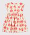 Kurz&auml;rmeliges Kinder-Kleid aus Baumwolle mit Blumenmuster weiss/vielfarbig