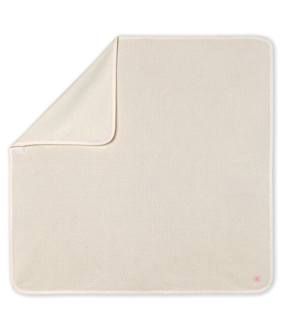 Decke für Neugeborene aus Rippstrick weiss MARSHMALLOW/rosa GRETEL/ MULTICO