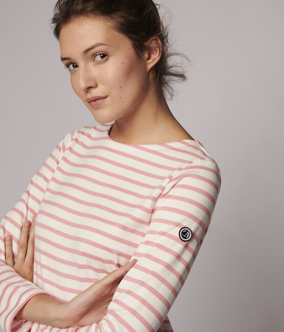 Matrosenshirt für Damen weiss MARSHMALLOW/rosa GRETEL