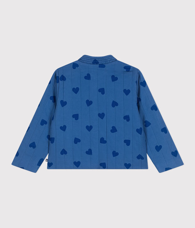 Kinder-Jacke aus Baumwolle mit Herzmotiv blau/blau