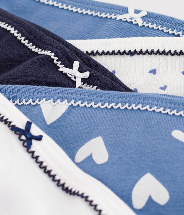 Set Damen-Slips aus Baumwolle mit Herzmotiv vielfarbig