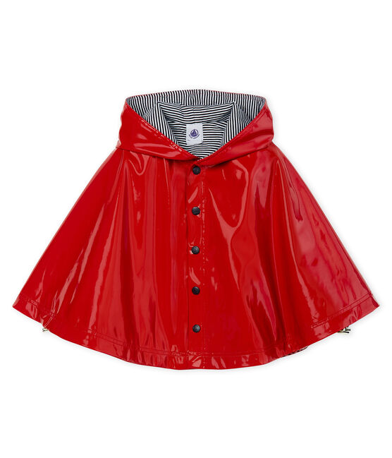 Lackiertes Baby-Regencape für Mädchen rot TERKUIT