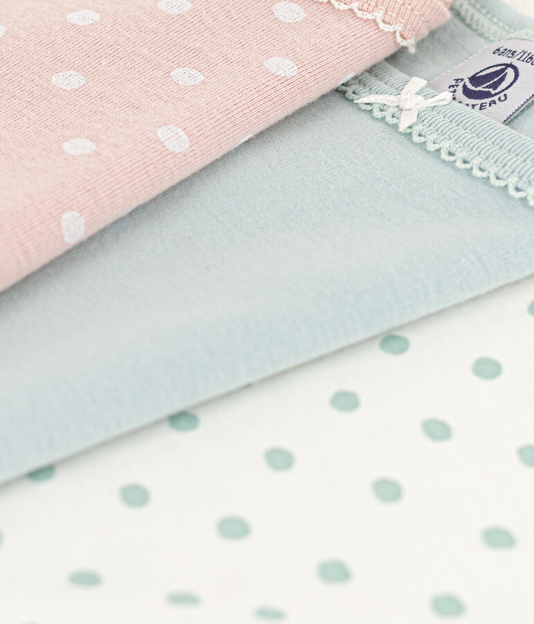 3er-Set Spaghetti-Tops aus Baumwolle mit Tupfen f&uuml;r M&auml;dchen vielfarbig