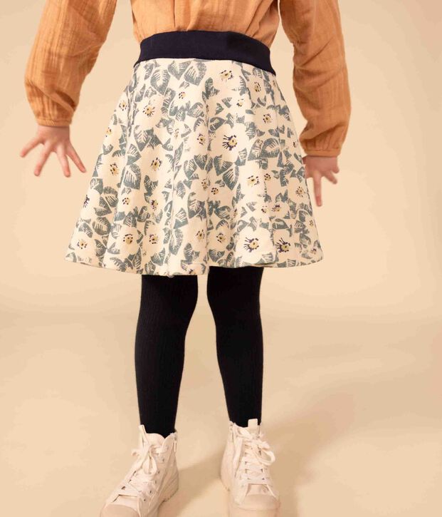 Kinderrock aus Molton f&uuml;r M&auml;dchen naturfarben/vielfarbig