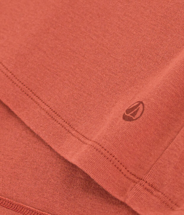 Damen-T-Shirt L'Iconique mit V-Ausschnitt aus Baumwolle, unifarben braun