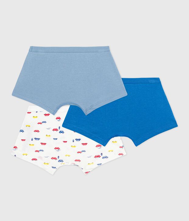 Set Kinder-Boxershorts mit &uuml;berzogenem Bund aus bedruckter Baumwolle vielfarbig