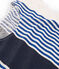 Kurzärmeliges leinen-t-shirt damen weiss MARSHMALLOW/weiss MULTICO