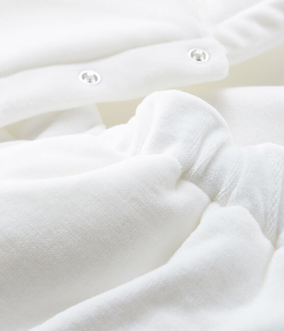 3-in-1-Fliegeroverall aus Velours für Babys weiss MARSHMALLOW