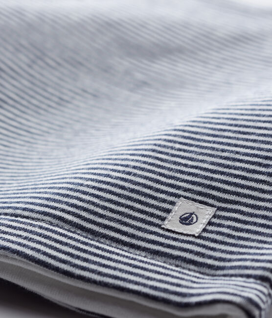 Ärmellose Baby Jungen Weste aus Rippstrick blau SMOKING/weiss MARSHMALLOW